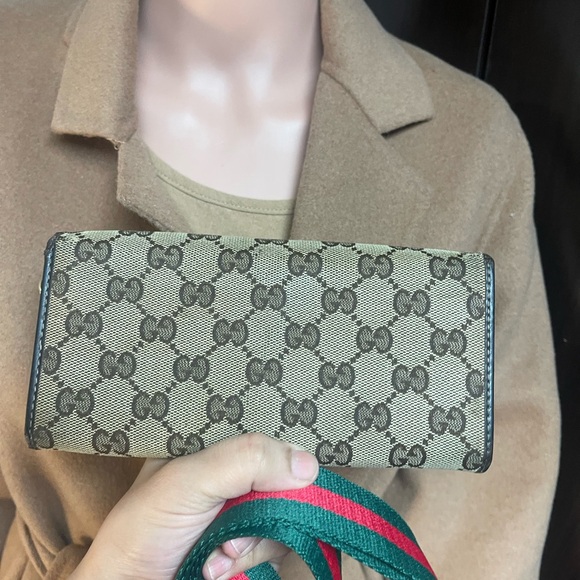 Authenticc Gucci vintage GG canvas long wallet 204836.0959 (B1022) - Picture 8 of 15
